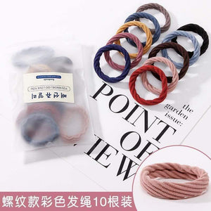 10Pcs/Lot New High Elastic Basic Rubber Bands Simple Hairband Girls Headwear Solid Color Headband Fashion Women Hair Accessories