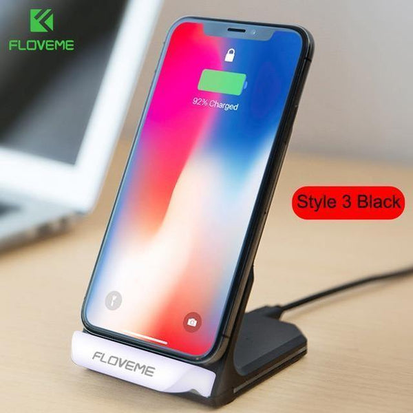 Planet Gates Style 3 Black FLOVEME 5V/9V Qi Wireless Charger For Samsung Galaxy S8 S7 S9 Note 8 For iPhone X 8 8 Plus Google Nexus 4/5 Fast Charging Dock