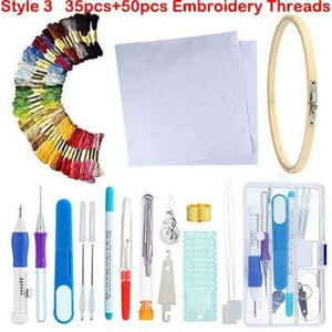 Planet Gates style 3 Embroidery Stitching Punch Needle Tool Sets Magic Embroidery Stitching Punch Pen With Case DIY Craft Sewing Tool for Embroidery