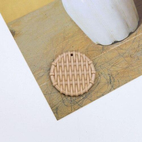 Planet Gates Style 3 Jewelry accessories imitation woven rattan round rectangular hollow resin pendant earrings wholesale lots bulk jewelry making