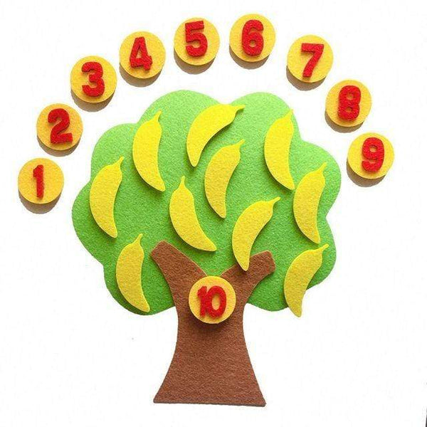 Planet Gates Style 4-Banana / China Kids Montessori Toys Materials DIY Non-woven Math Toys Numbers Counting Toy Educational Learning Toys for Children Teaching Aids
