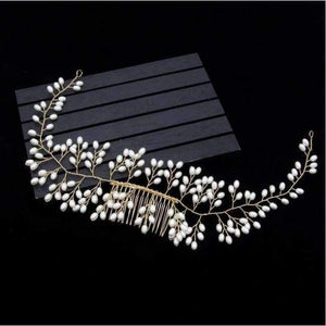 Planet Gates Style 4 New Luxurious Bride Hair Accessories 100% Handmade Pearl Wedding Hair Jewelry Party Pom Bridal Starry Hair Comb Pearl Tiara