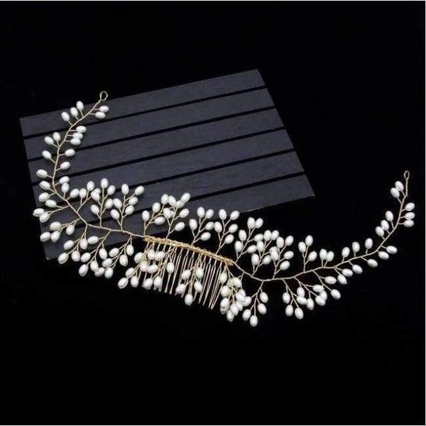 Planet Gates Style 4 New Luxurious Bride Hair Accessories 100% Handmade Pearl Wedding Hair Jewelry Party Pom Bridal Starry Hair Comb Pearl Tiara