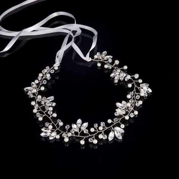 Planet Gates Style 4 Noble Crystal Rhinestone Bridal Headpieces Satin Ribbon Wedding Hair Accessories for Brides Tiaras Crowns Headbands