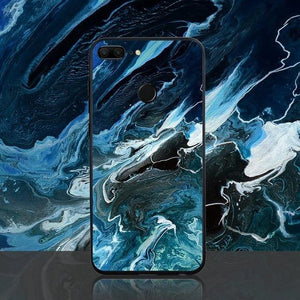 Planet Gates Style 4 / P20 Lite TOMKAS Agate Marble Phone Case for Huawei P20 Lite Case on Honor 9 Lite Soft Edge PC+Glass Back Cover Case on for Huawei P Smart