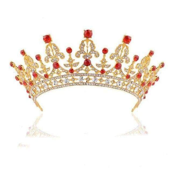 Planet Gates Style 4 Red 2018 New Fashion Baroque Luxury Crystal AB Bridal Crown Tiaras Light Gold Diadem Tiaras for Women Bride Wedding Hair Accessories