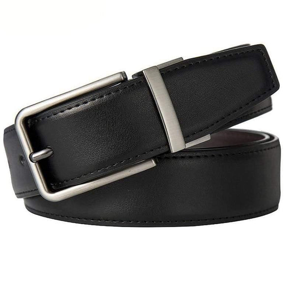 Men's Genuine Leather Belt Reversible Belt for Causal Classic High Quality Pin Buckle Male Belt