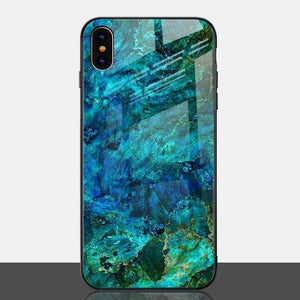Planet Gates Style 5 / for iPhone X 10 TOMKAS Luxury Marble Phone Case for iPhone X Xs Max Glass PC Agate Back Cover Silicone Soft Edge Coque Case for iPhone XS Max XR