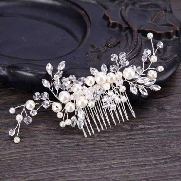 Planet Gates Style 5 New Luxurious Bride Hair Accessories 100% Handmade Pearl Wedding Hair Jewelry Party Pom Bridal Starry Hair Comb Pearl Tiara