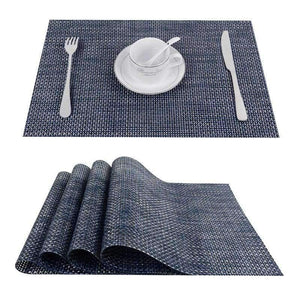 Planet Gates STYLE 5 Set of 4 PVC Cross Weave Placemats for Dining Table Runner Linens Place Mat Kitchen Accessories Cup Wine Coaster Pad
