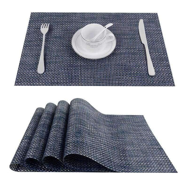 Planet Gates STYLE 5 Set of 4 PVC Cross Weave Placemats for Dining Table Runner Linens Place Mat Kitchen Accessories Cup Wine Coaster Pad