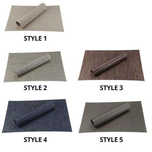 Planet Gates STYLE 5 Set of 4 PVC Cross Weave Placemats for Dining Table Runner Linens Place Mat Kitchen Accessories Cup Wine Coaster Pad