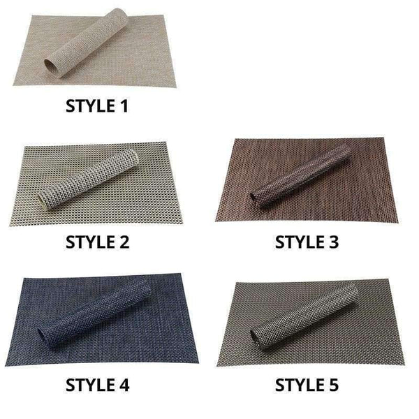 Planet Gates STYLE 5 Set of 4 PVC Cross Weave Placemats for Dining Table Runner Linens Place Mat Kitchen Accessories Cup Wine Coaster Pad