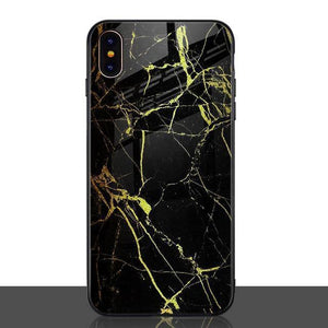 Planet Gates Style 6 / for iPhone X 10 TOMKAS Luxury Marble Phone Case for iPhone X Xs Max Glass PC Agate Back Cover Silicone Soft Edge Coque Case for iPhone XS Max XR