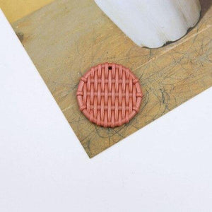 Planet Gates Style 6 Jewelry accessories imitation woven rattan round rectangular hollow resin pendant earrings wholesale lots bulk jewelry making
