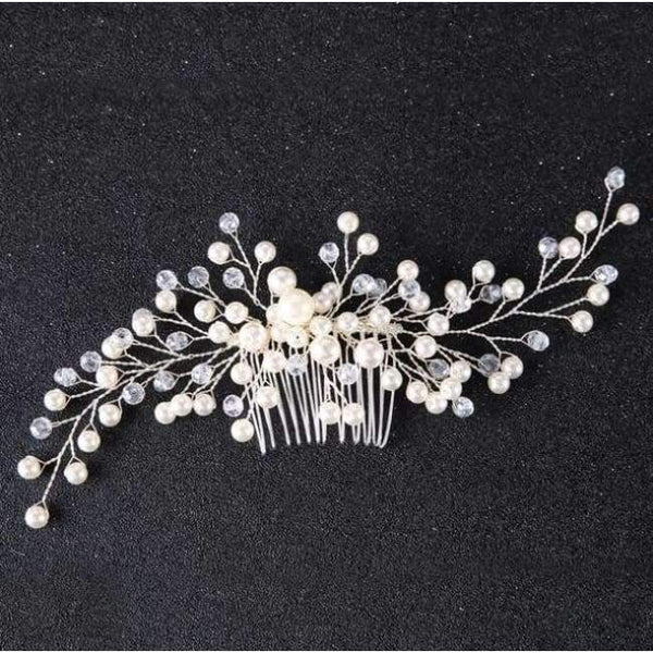 Planet Gates Style 6 New Luxurious Bride Hair Accessories 100% Handmade Pearl Wedding Hair Jewelry Party Pom Bridal Starry Hair Comb Pearl Tiara