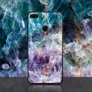 Planet Gates Style 7 / P20 Lite TOMKAS Agate Marble Phone Case for Huawei P20 Lite Case on Honor 9 Lite Soft Edge PC+Glass Back Cover Case on for Huawei P Smart