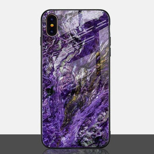 Planet Gates Style 8 / for iPhone X 10 TOMKAS Luxury Marble Phone Case for iPhone X Xs Max Glass PC Agate Back Cover Silicone Soft Edge Coque Case for iPhone XS Max XR
