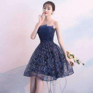 Planet Gates Style A / 2 Beaded Cocktail Party Dress 2018  Elegant A-Line Mini Navy Blue Lady Cocktail Dresses Short Dresses