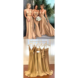 Planet Gates Style A / 2 Top 2 Pieces Long Bridesmaid Dress 2018 Mixed Style Long Party Dresses For Wedding Side Slit Bestidos de fiesta largos