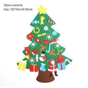 Planet Gates Style A Baby Montessori Toy 32pcs DIY Felt Christmas Tree Toddlers Busy Board Xmas Tree Gift For Boy Girl Door Wall Ornament Decorations