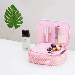 Planet Gates Style A Pink stripe Organizer travel fashion lady cosmetics cosmetic bag beautician storage bags large capacity Women makeup bag H127