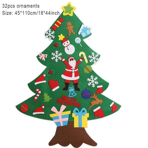 Planet Gates Style B Baby Montessori Toy 32pcs DIY Felt Christmas Tree Toddlers Busy Board Xmas Tree Gift For Boy Girl Door Wall Ornament Decorations