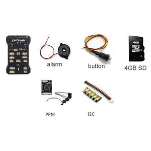 Planet Gates Style B Pixhawk PX4 Autopilot PIX 2.4.8 32 Bit Flight Controller + Safety Switch + Buzzer 4G SD +I2C Splitter Expand Module + USB cable