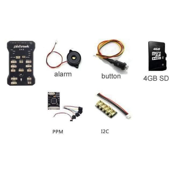 Planet Gates Style B Pixhawk PX4 Autopilot PIX 2.4.8 32 Bit Flight Controller + Safety Switch + Buzzer 4G SD +I2C Splitter Expand Module + USB cable
