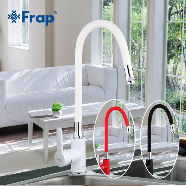 Planet Gates Style Black White Red Silica Gel Nose Any Direction Kitchen Faucet Cold and Hot Water Mixer F4042 F4041 F4043