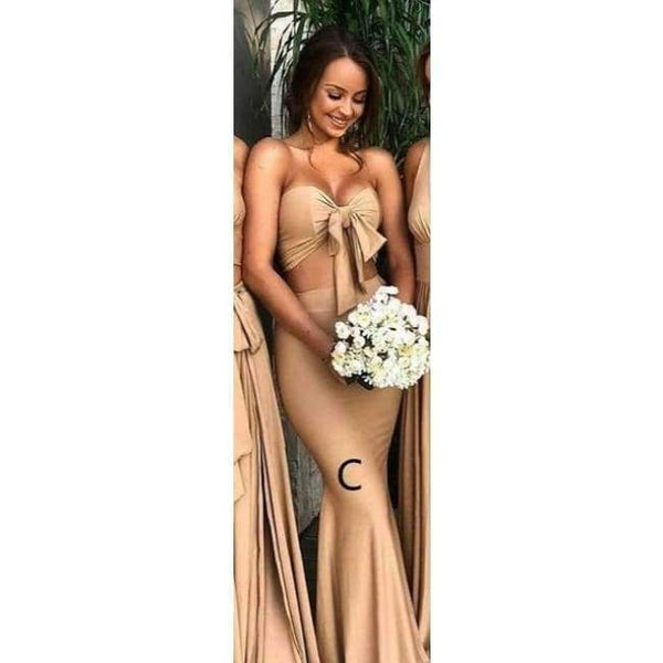 Planet Gates Style C / 2 Top 2 Pieces Long Bridesmaid Dress 2018 Mixed Style Long Party Dresses For Wedding Side Slit Bestidos de fiesta largos