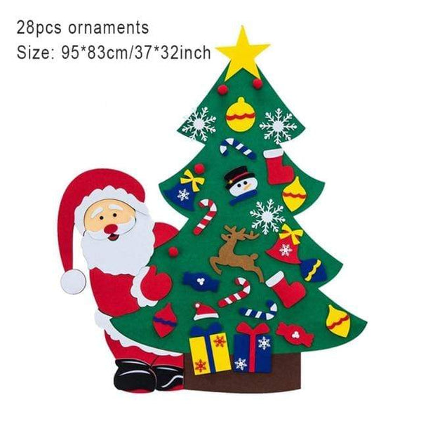 Planet Gates Style C Baby Montessori Toy 32pcs DIY Felt Christmas Tree Toddlers Busy Board Xmas Tree Gift For Boy Girl Door Wall Ornament Decorations