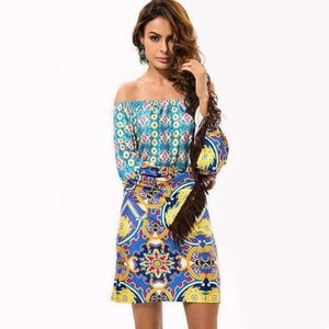 Planet Gates Style Fourteen / M Fashion Bohemian Summer Dress Print Beach Vintage Sexy Female Vestidos Renda Casual Ladies Tops Clothes Women Robe Party Dresses