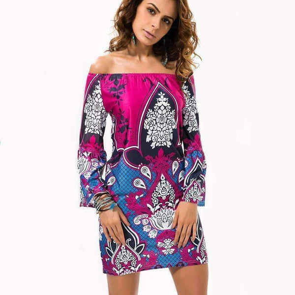 Planet Gates Style One / M Fashion Bohemian Summer Dress Print Beach Vintage Sexy Female Vestidos Renda Casual Ladies Tops Clothes Women Robe Party Dresses