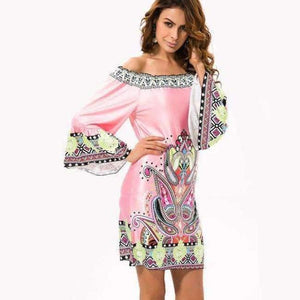 Planet Gates Style One / M Fashion Bohemian Summer Dress Print Beach Vintage Sexy Female Vestidos Renda Casual Ladies Tops Clothes Women Robe Party Dresses