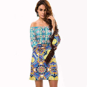 Planet Gates Style One / M Fashion Bohemian Summer Dress Print Beach Vintage Sexy Female Vestidos Renda Casual Ladies Tops Clothes Women Robe Party Dresses