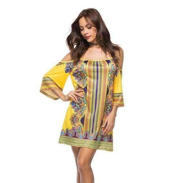 Planet Gates Style Three / M 2018 Summer Women Dress Vestidos European Style Sleeveless Spaghetti Strap Slash Neck Print Casual Beach Dress Harajuku