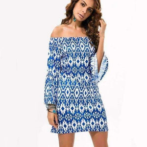 Planet Gates Style Twelve / M Fashion Bohemian Summer Dress Print Beach Vintage Sexy Female Vestidos Renda Casual Ladies Tops Clothes Women Robe Party Dresses