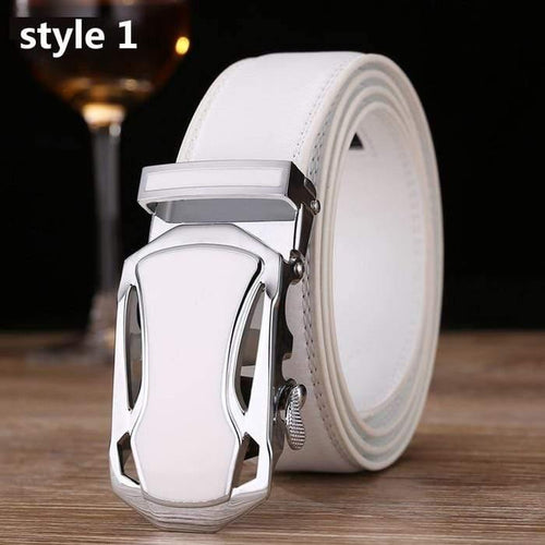 Belt Men Luxury Famous Brand Designer High Quality Male Genuine Leather Strap White Automatic Buckle Belt Ceinture Homme