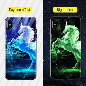 Planet Gates Style1 / For iPhone XS TOMKAS Luminous Animal Glass Case For iPhone X XS MAX XS Luxury Silicone Phone Case For iPhone 7 8 Plus Cases For iPhone 6 S 6S