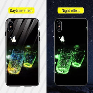 Planet Gates Style10 / For iPhone XS TOMKAS Luminous Animal Glass Case For iPhone X XS MAX XS Luxury Silicone Phone Case For iPhone 7 8 Plus Cases For iPhone 6 S 6S