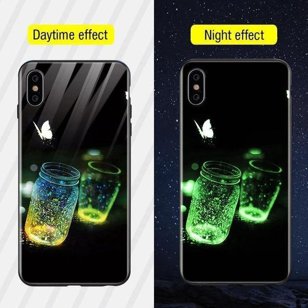 Planet Gates Style10 / For iPhone XS TOMKAS Luminous Animal Glass Case For iPhone X XS MAX XS Luxury Silicone Phone Case For iPhone 7 8 Plus Cases For iPhone 6 S 6S