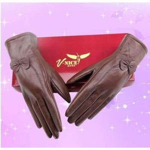 Lady New Arrival Fashion Gloves Women's Outdoor Sheepskin Mittens Female Plus Cashmere Autumn and Winter Gloves B-6021