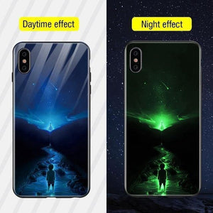 Planet Gates Style13 / For iPhone XS TOMKAS Luminous Animal Glass Case For iPhone X XS MAX XS Luxury Silicone Phone Case For iPhone 7 8 Plus Cases For iPhone 6 S 6S
