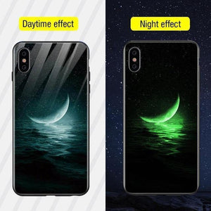 Planet Gates Style14 / For iPhone XS TOMKAS Luminous Animal Glass Case For iPhone X XS MAX XS Luxury Silicone Phone Case For iPhone 7 8 Plus Cases For iPhone 6 S 6S