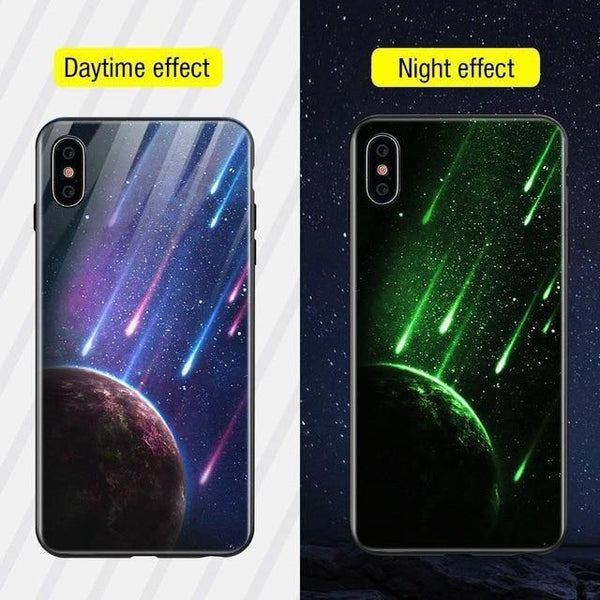Planet Gates Style15 / For iPhone XS TOMKAS Luminous Animal Glass Case For iPhone X XS MAX XS Luxury Silicone Phone Case For iPhone 7 8 Plus Cases For iPhone 6 S 6S