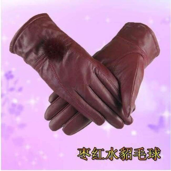 Planet Gates Style18 / L Lady New Arrival Fashion Gloves Women's Outdoor Sheepskin Mittens Female Plus Cashmere Autumn and Winter Gloves B-6021