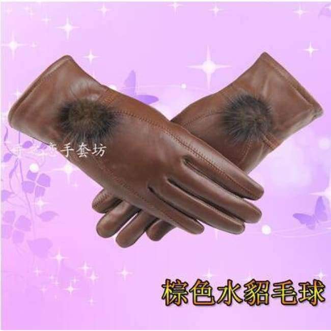 Planet Gates Style1 / L Lady New Arrival Fashion Gloves Women's Outdoor Sheepskin Mittens Female Plus Cashmere Autumn and Winter Gloves B-6021