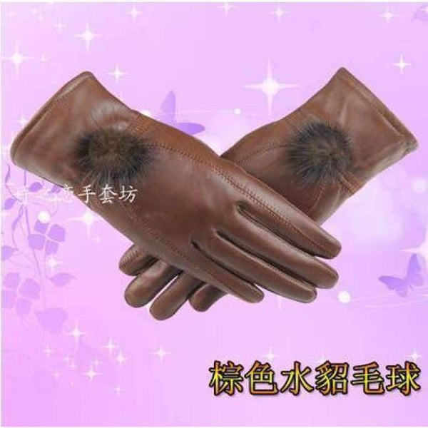 Planet Gates Style19 / L Lady New Arrival Fashion Gloves Women's Outdoor Sheepskin Mittens Female Plus Cashmere Autumn and Winter Gloves B-6021