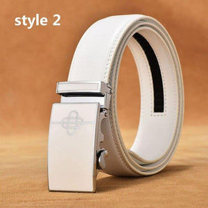 Belt Men Luxury Famous Brand Designer High Quality Male Genuine Leather Strap White Automatic Buckle Belt Ceinture Homme